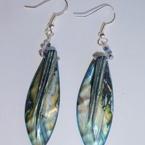 Shell sterling silver dangle earrings